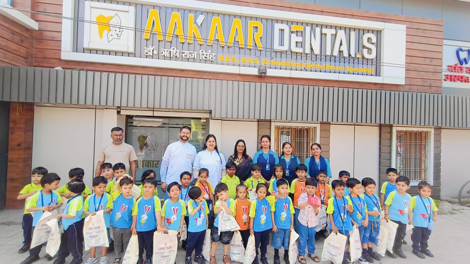 Kids dental clinic visit at EuroKids Balrampur learning healthy brushing habits